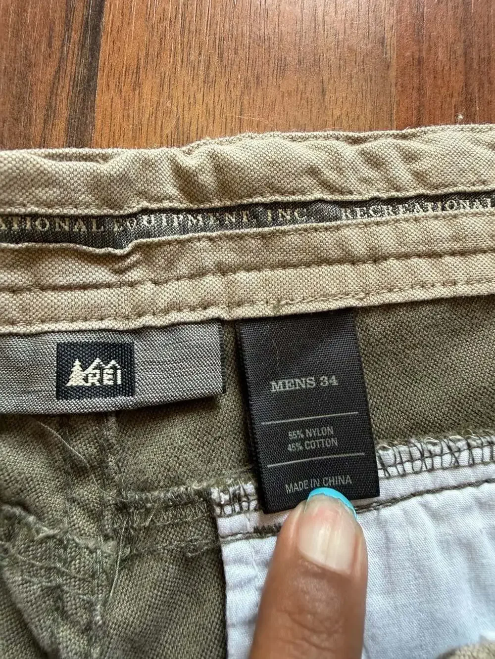 REI Explorer Men's Cargo Shorts Olive Green Size 34